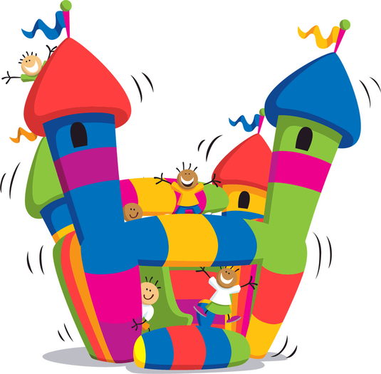 Dunk Tank, Candy Toss, Water Balloon Fight, Face Painter, - Clipart Bouncy Castle (940x922)