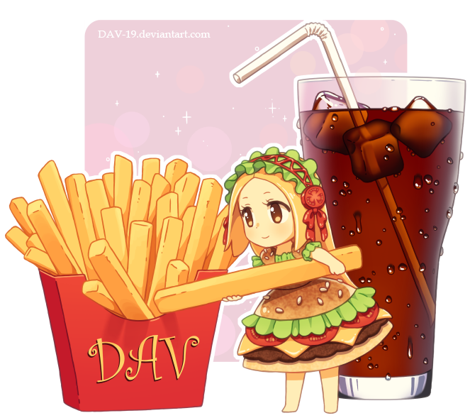 Com Dsav Food Fast Food Product - Chibi Girl Food (700x640)