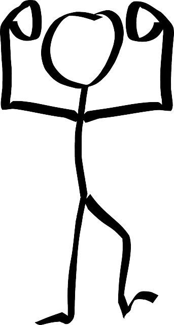 Winner Stickman, Stick Figure, Matchstick Man, Winner - Stick Figure With Muscles (343x640)
