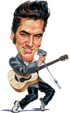 Clip Art Elvis - Elvis Presley Cartoon (500x500)