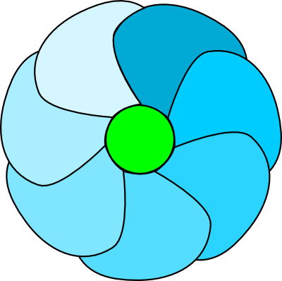 Cyan Flower Vector - Cyan Flower Vector (400x398)