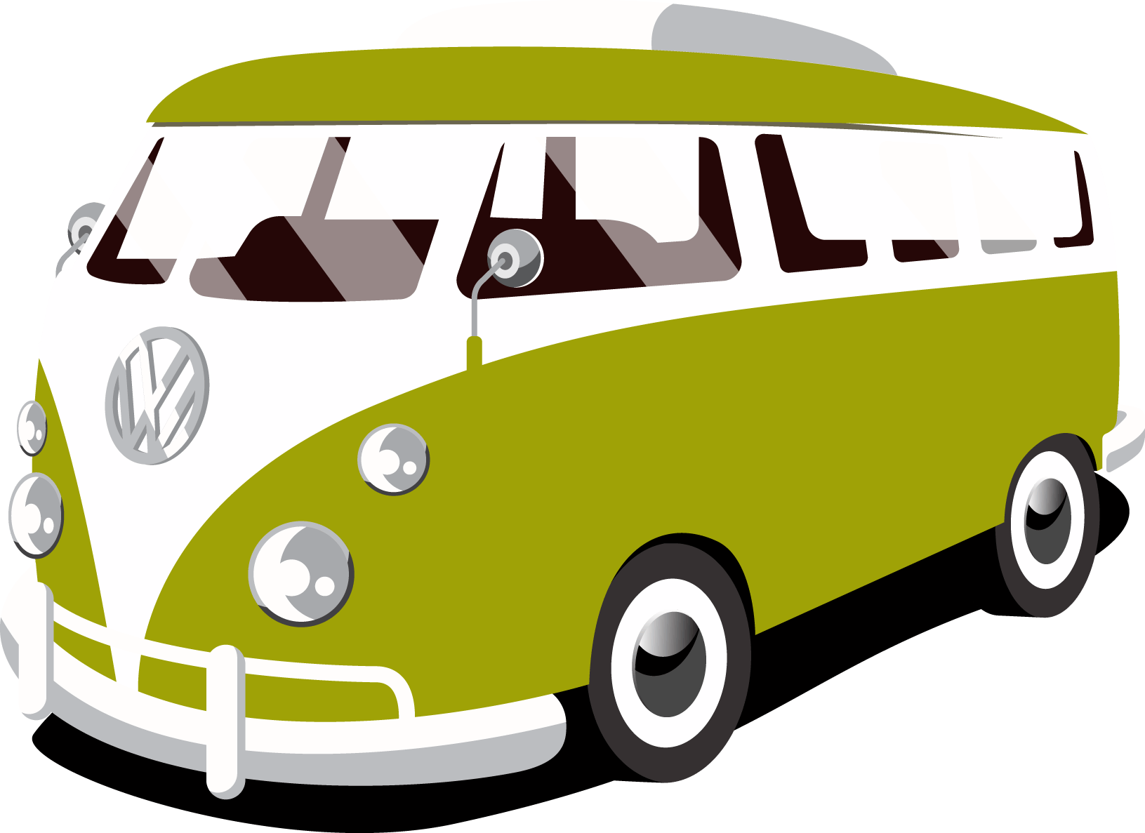 Volkswagen Clipart Hippy Van - Clip Art (1631x1187)