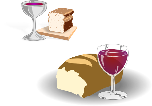 Christianity Symbols Free Download Clip Art Free Clip - Bread And Wine (500x343)