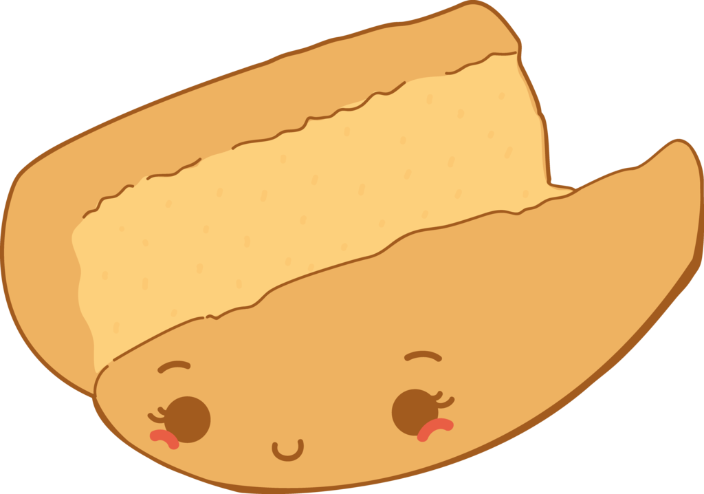Bread Hotdog Marian By Hittendesign - Bread Png Cute (1024x718)