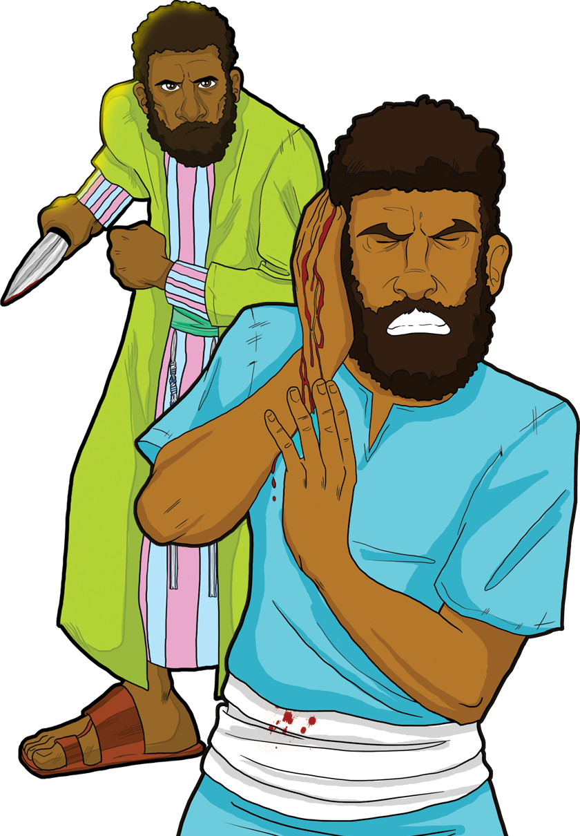 Peter Struck The High Priest's Servant And Cut Off - Bible (840x1210)