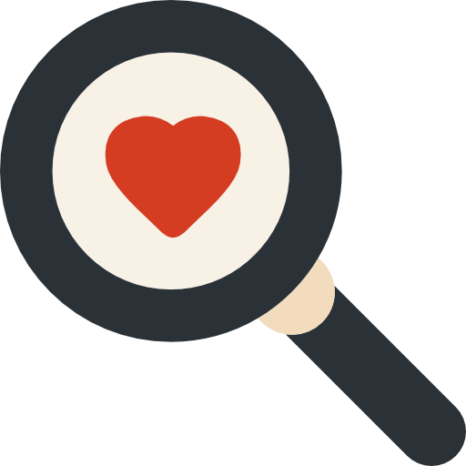 Glass Heart Cliparts - Magnifying Glass Heart Icon (512x512)