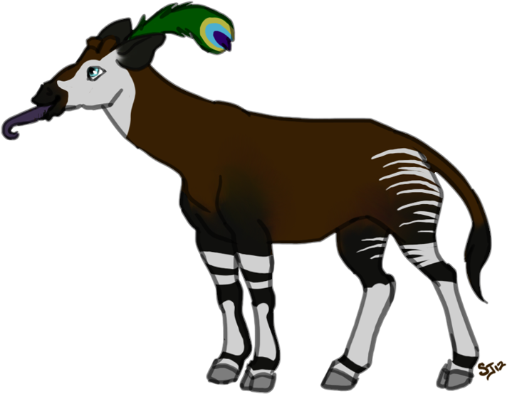 Snowshoe] [numbat-striped Butterfly Deer - Cartoon Okapi (720x561)