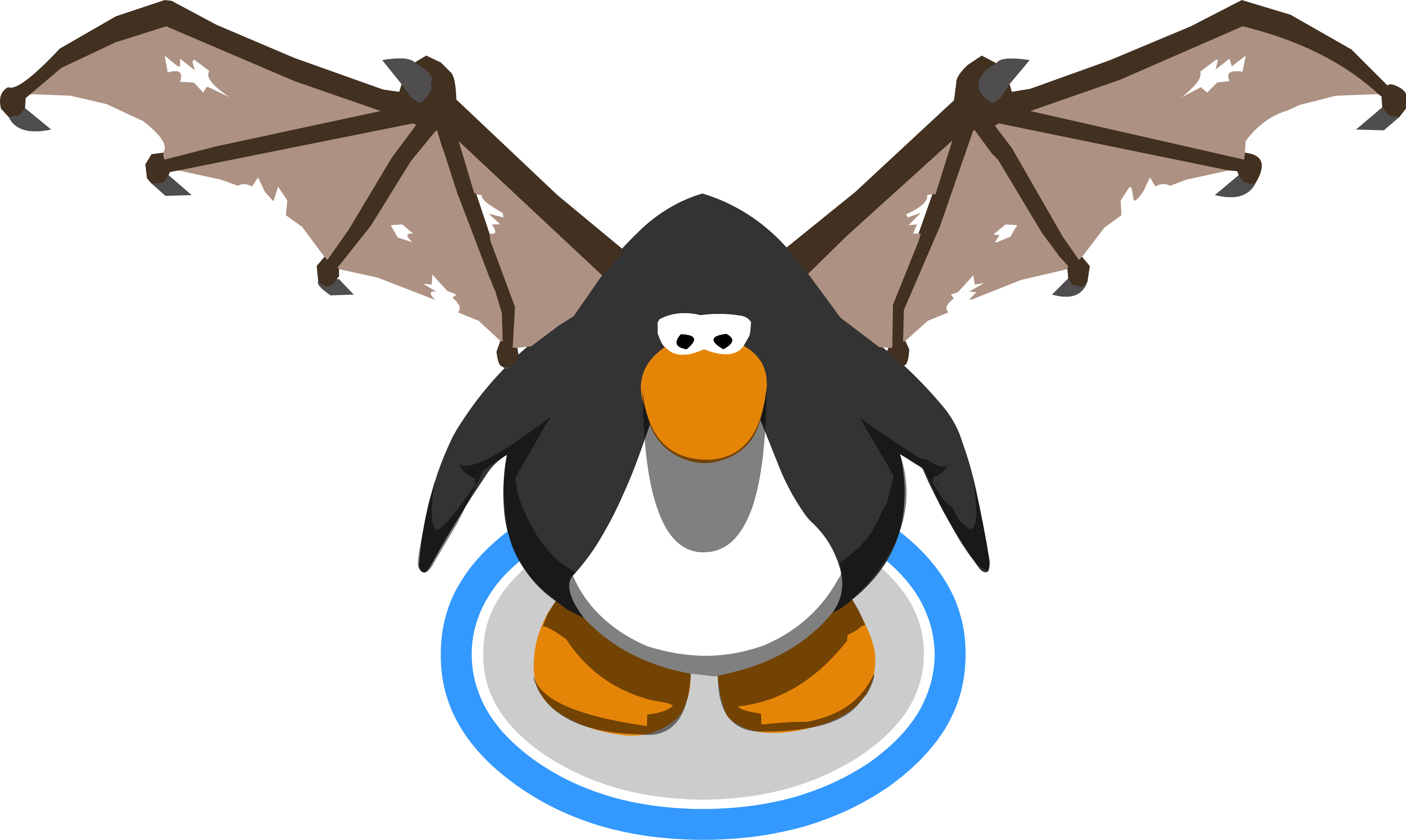 Brown Bat Wings In-game - Club Penguin Ring (3644x2178)