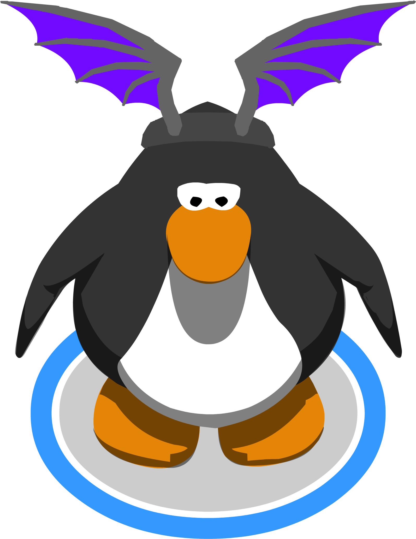 Purple Bat Wings In-game - Club Penguin 10th Anniversary Hat (1632x2064)