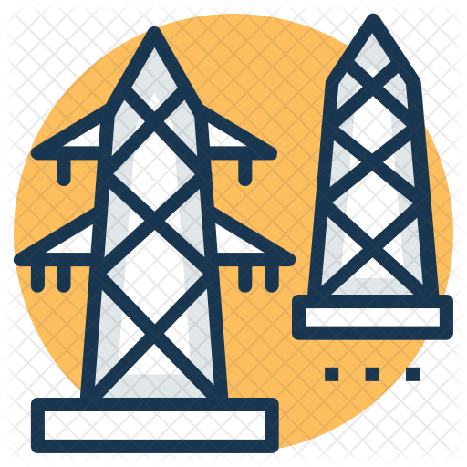 Utility Pole Icon - Transmission Tower (512x512)