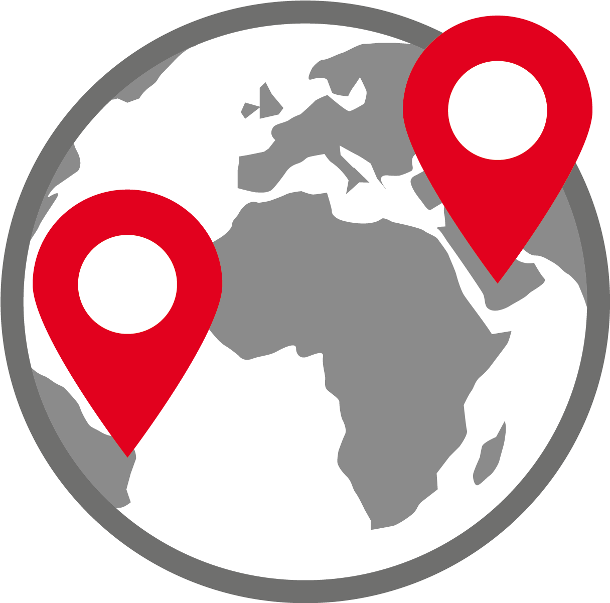 Globe With Locations - World Map (1215x1267)