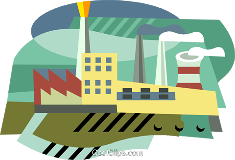 Factory Clipart Factory Symbol - Industrial Cartoon Png (480x328)