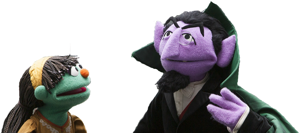 Count Von Count And Raya - Sesame Street (1006x449)