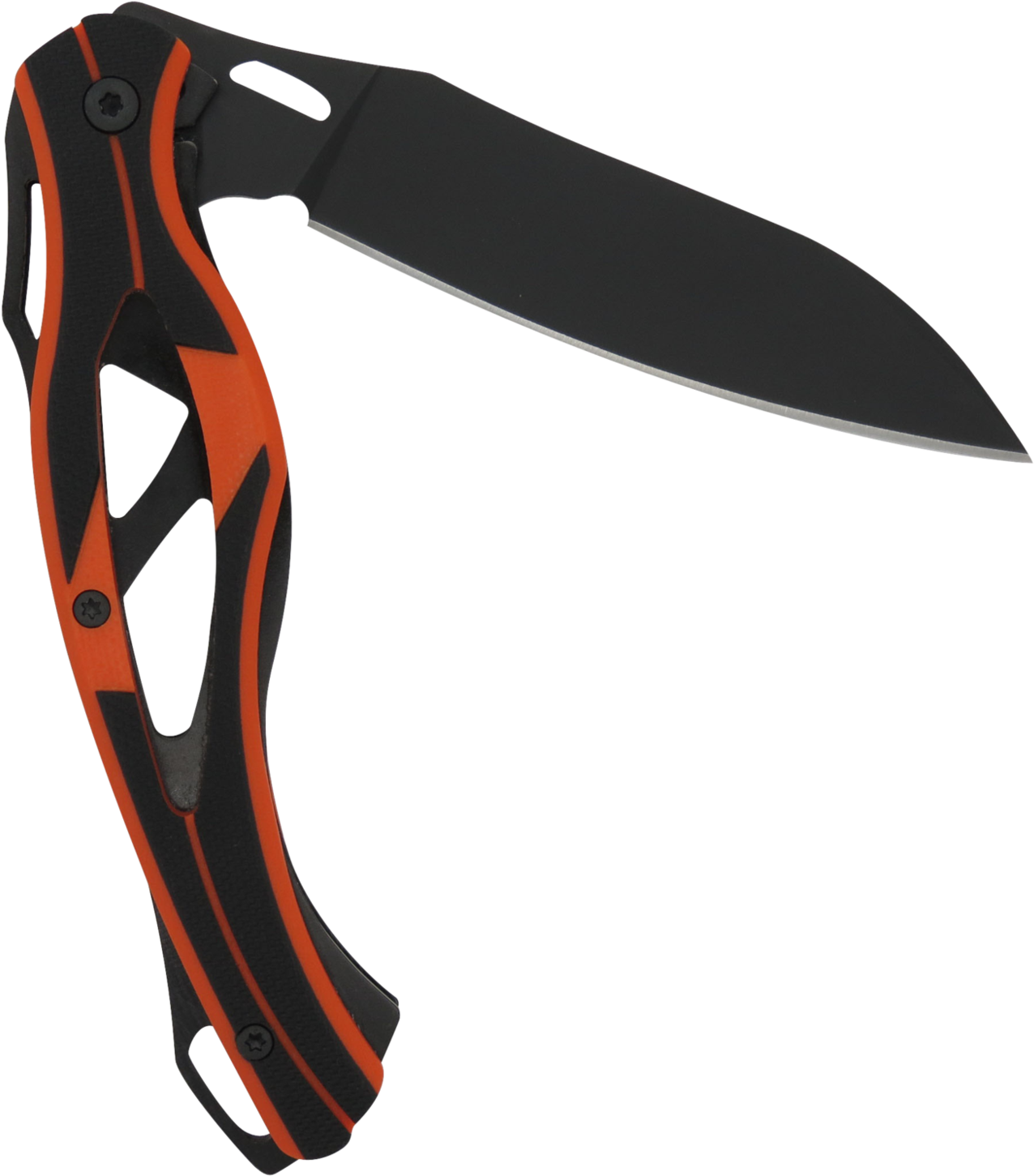 Ar1890 Titanium Black & Orange G10 Handle Flipper Knife - Red (2000x1500)
