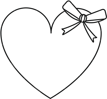 Cute Love Heart Passion With Bow Line - Love (550x550)