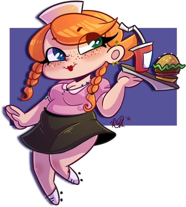 Clarisse Waitress By Missmistymoo - Cartoon (786x1017)