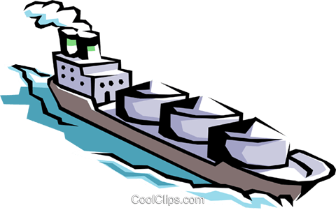 Cargo Ship Royalty Free Vector Clip Art Illustration - Cargo Ship Clip Art (480x301)