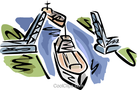 Cargo Ship Passing Under A Bridge Royalty Free Vector - Cargo Ship Passing Under A Bridge Royalty Free Vector (480x316)