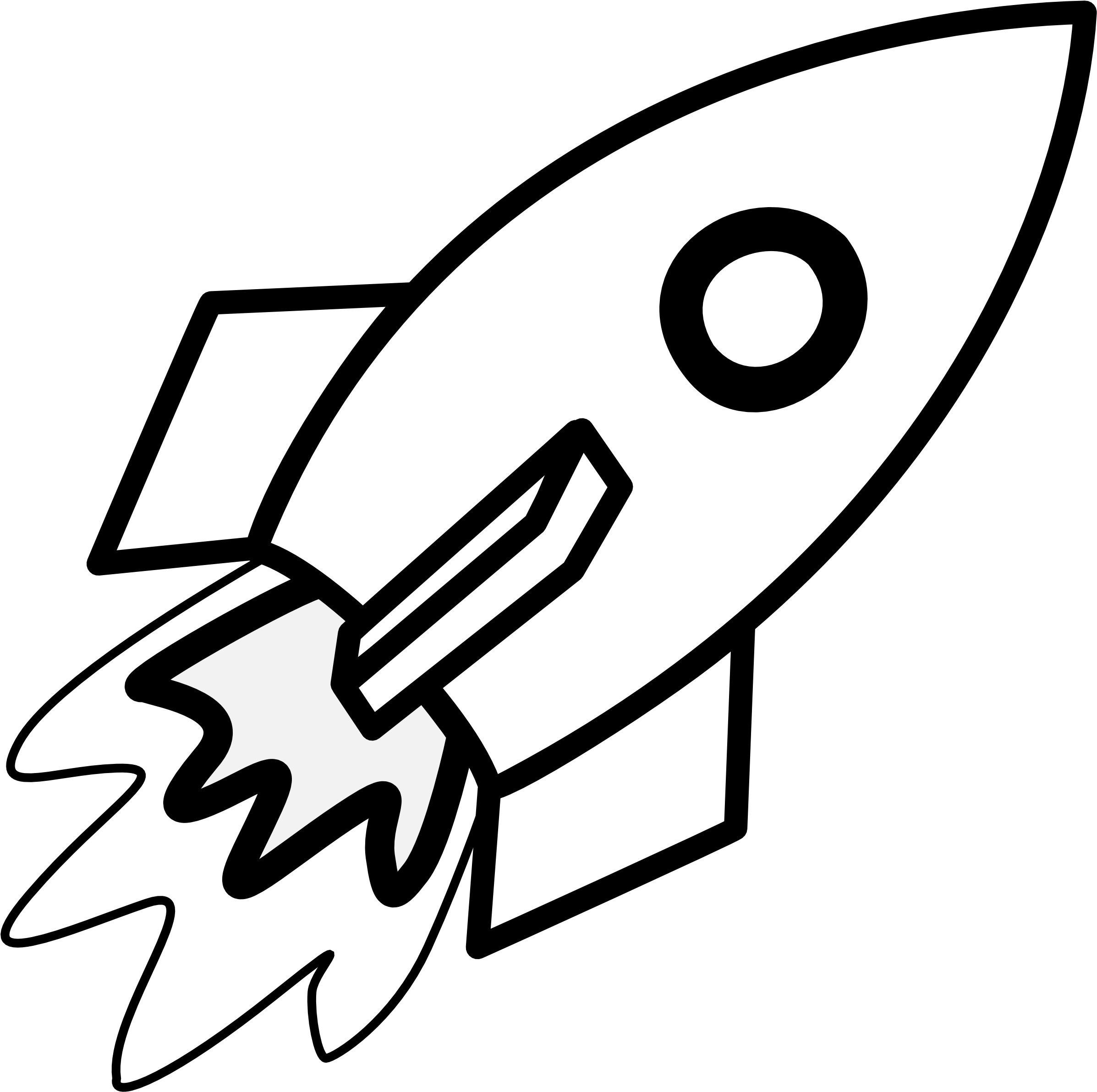 Rocket Clipart Black And White - Rocket Coloring Pages (2555x2555)