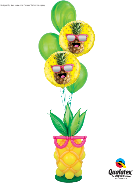 Nerdy Pineapple - 18 Inch Mr. Cool Pineapple Foil Balloon (450x600)
