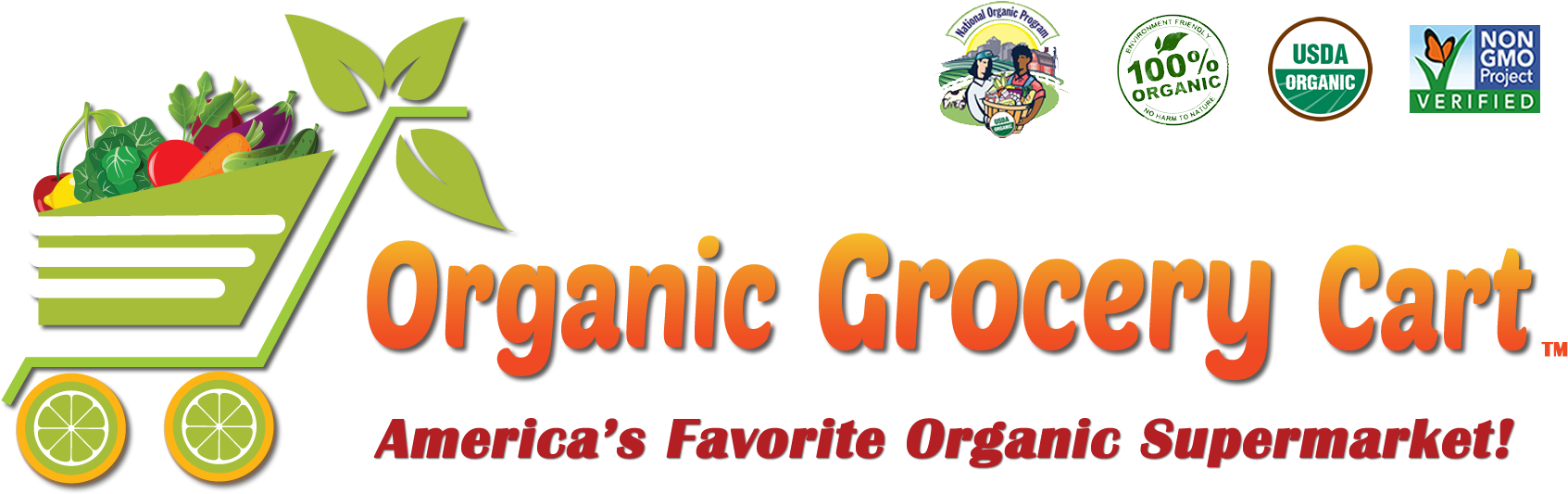 Organic Grocery Cart - Organic Food (1751x555)