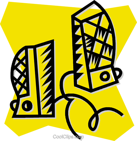 Computer Speakers Royalty Free Vector Clip Art Illustration - Computer Speakers Royalty Free Vector Clip Art Illustration (464x480)