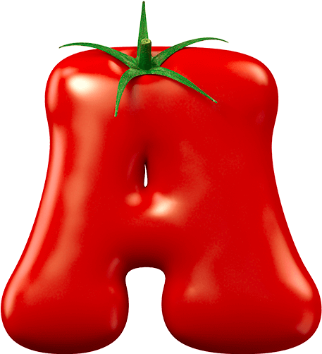 Stable Crimson Food Typeface - Letter A Png Food (525x525)
