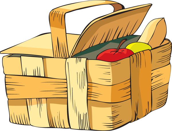 Clip Art Of A Picnic Basket Dixie Allan 3tzjco Clipart - Picnic Basket Clip Art Png (600x459)