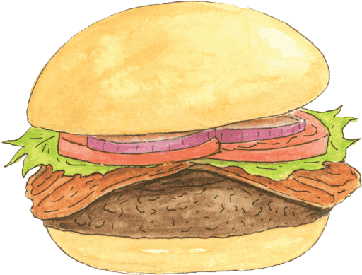Hamburgers Clipart Bitten Sandwich - Steak Burger Clipart (566x392)