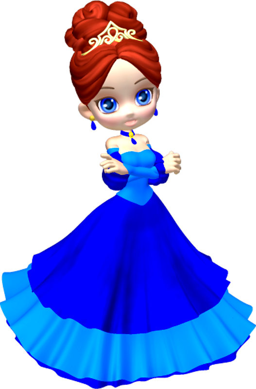 Princess In Blue Poser Png Clipart By Clipartcotttage - Princess With Blue Dress Clipart Png (527x800)