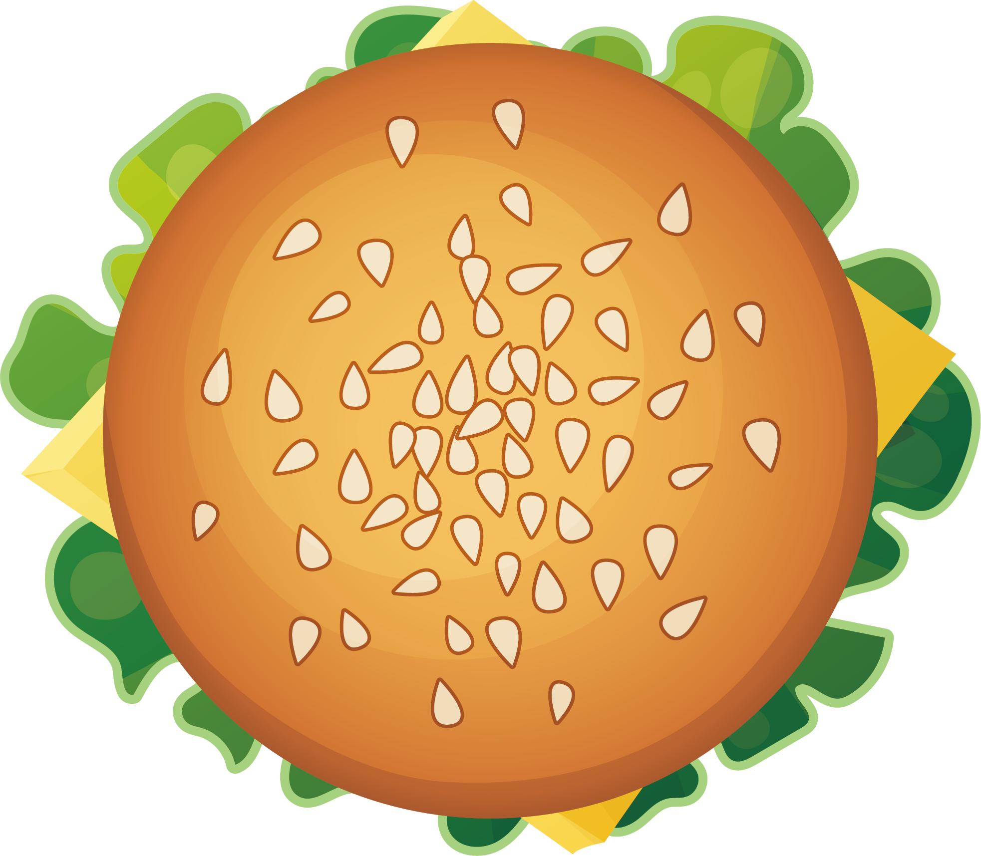 Hamburger Drawing Cartoon - Hamburguesa Dibujo Desde Arriba (1965x1715)