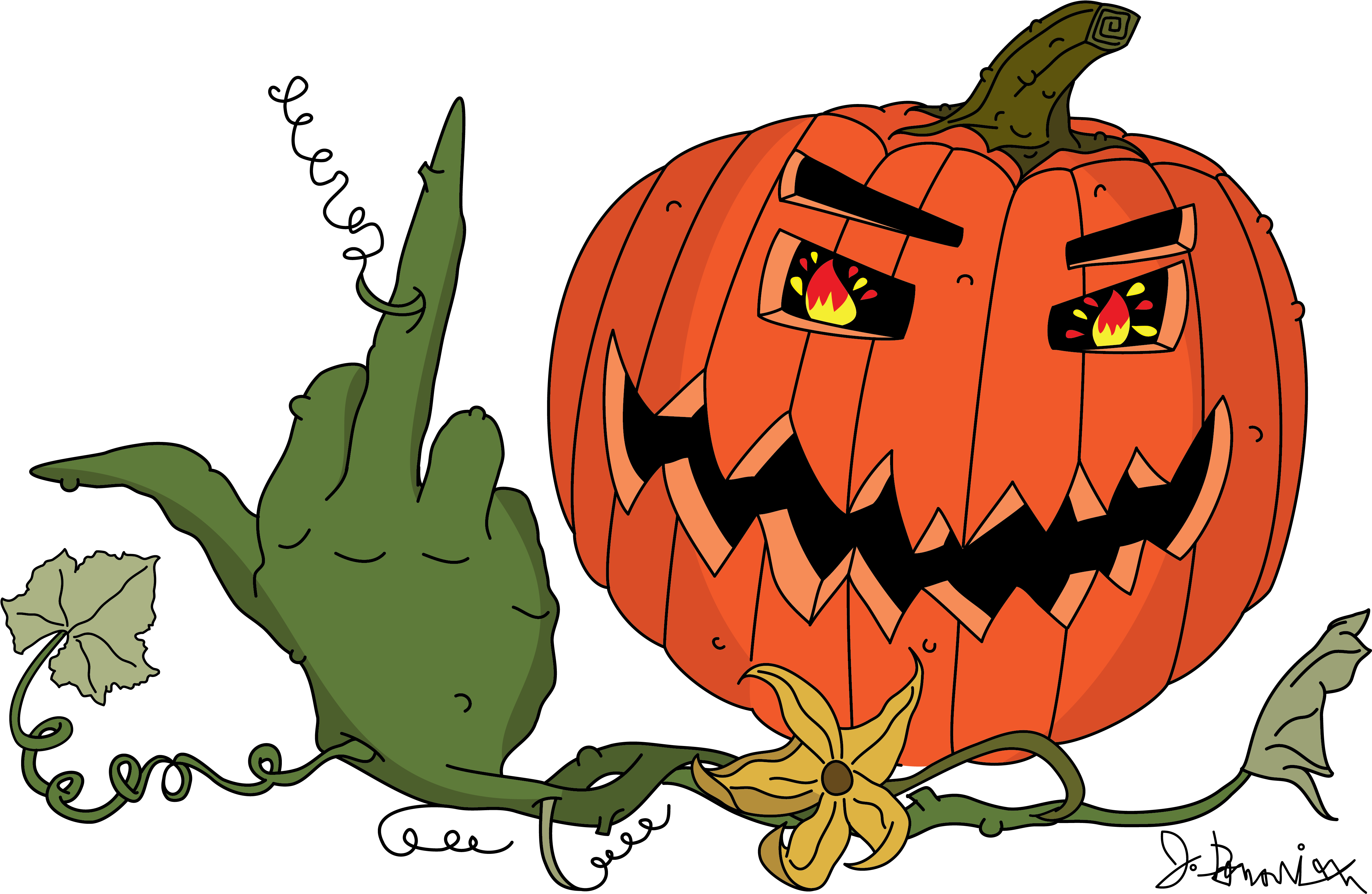 “f-you, I Love Halloween ” White Hippo Usa - Jack-o'-lantern (4617x3079)