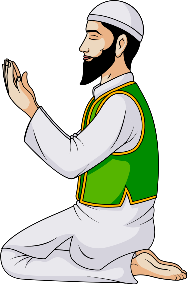Clipart Dua Eden Sakallı Erkek - Islam (487x600)