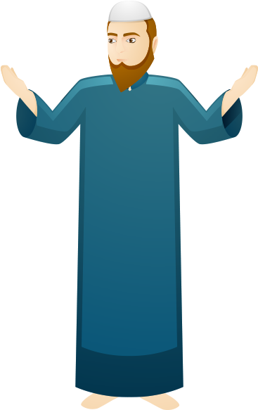 Clipart Ayakta Dua Eden Sakallı Erkek - Illustration (415x600)