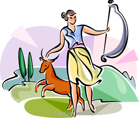 Greek Mythology Diana Royalty Free Vector Clip Art - Stonehenge Clipart (480x405)