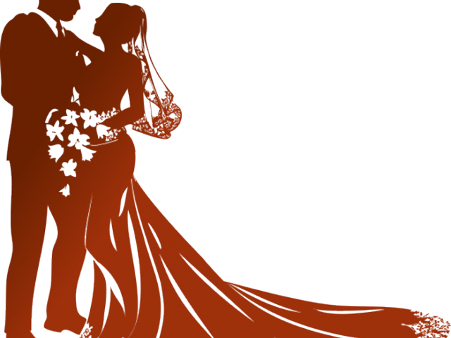 Png Clipart - Bride And Groom Silhouette Clip (640x480)