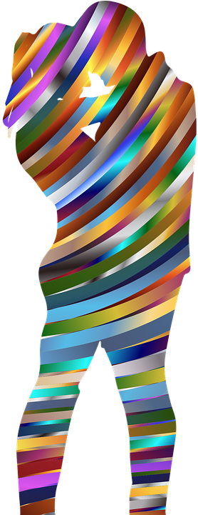 Rainbow Clipart Hugging Couple - Romance (360x720)