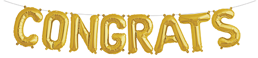 Gold 'congrats' Balloon Kit - Mcolour Balloon 17 Inch Congrats Party Decoration Supplies (504x504)