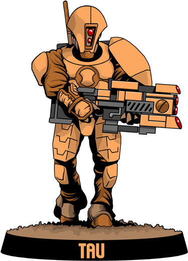 Free 40k Army Avatars - Tau Fire Warrior Cartoon (384x576)