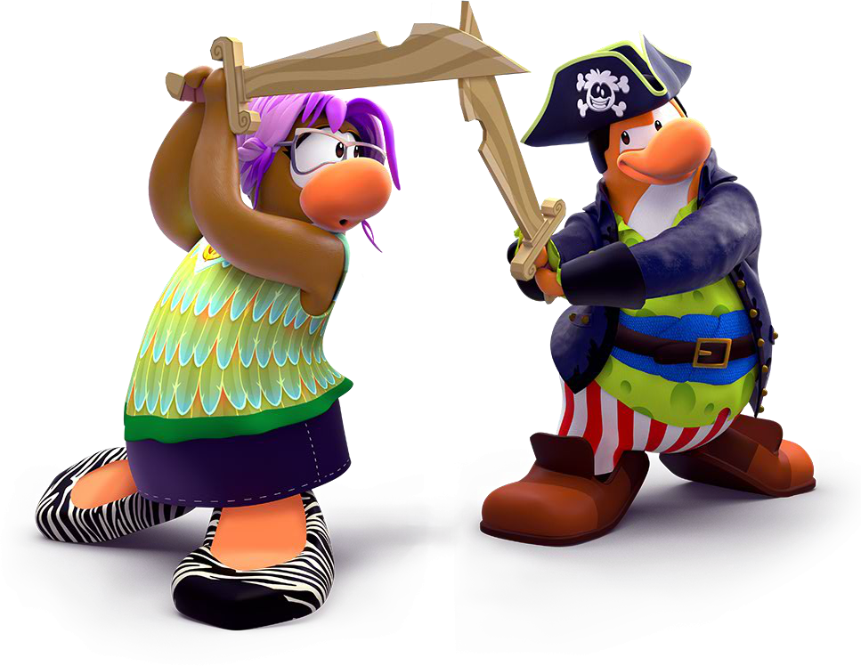 Pirate Penguins With Swords - Club Penguin Island Pirate (967x748)
