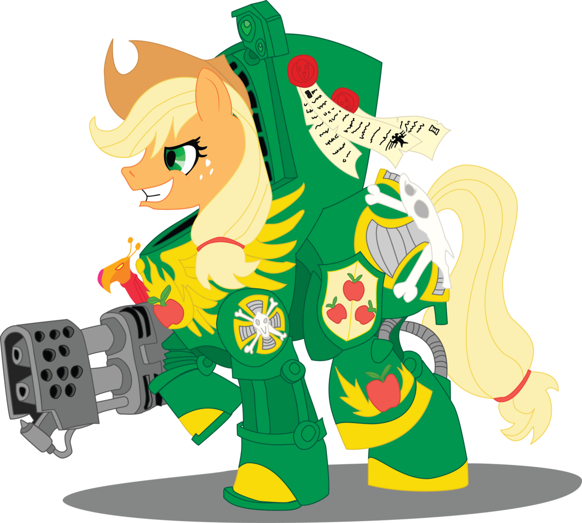 Applejack, Armor, Artist - Cartoon (1140x1024)