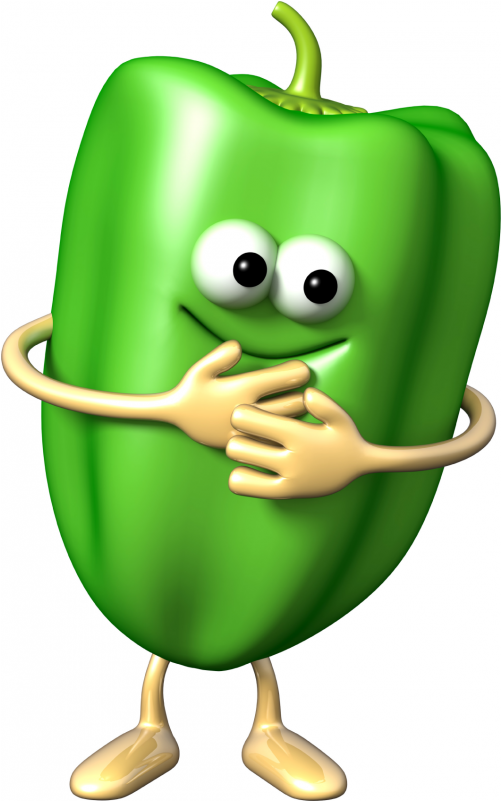 Funny Green Pepper Stickers - Green Pepper Cartoon (800x800)