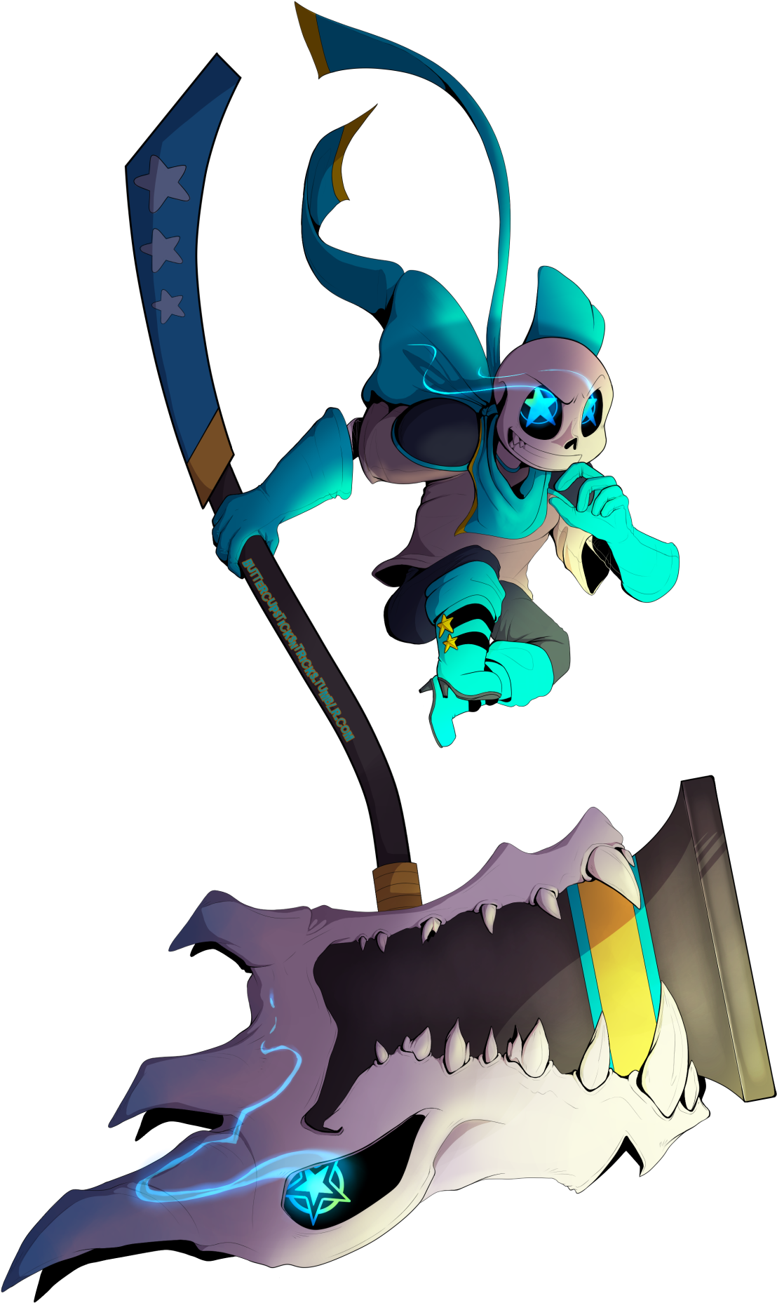 Scribbles & Animations - Underswap Gaster Blaster Hammer (1215x1920)