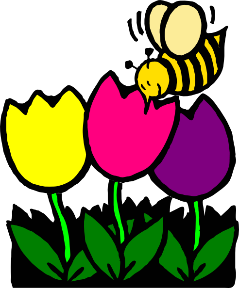 Italian Food Clipart - Bee With Flowers Clipart (492x594)