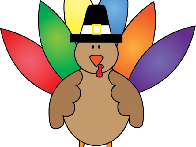 Colorful Turkey Cliparts - My 1st Thanksgiving Sticker (640x480)
