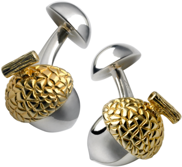 Thomas Pink Silver And Gold-plated Acorn Cuff Links - Cufflink (380x380)