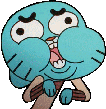 Me When Im Choking On A Subway Sandwich - Gumball Face Gif (355x358)