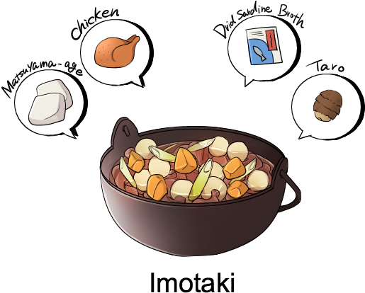 Imotaki Is An Autumn Root Stew Enjoyed In Ehime Prefecture - Home Fries (650x476)