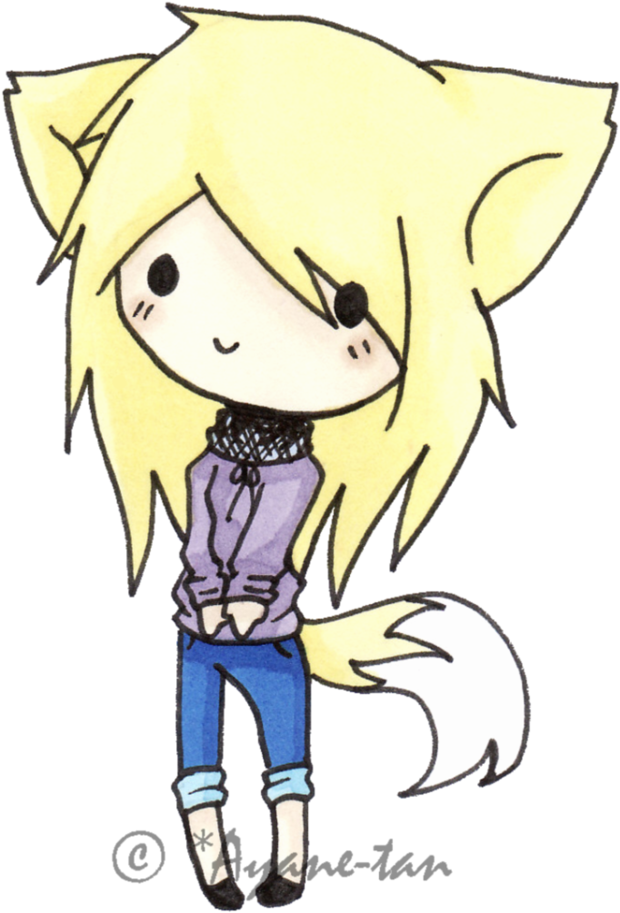 Fox Girl Chibi For Kids - Cartoon (800x1180)