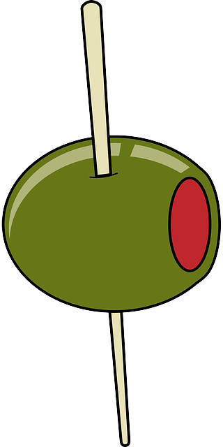 Pick Black, Green, Cartoon, Martini, Automatic, Olive, - Olive Clip Art (320x640)